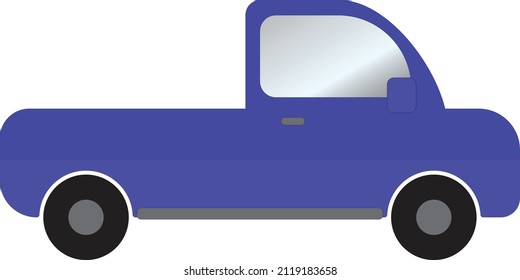Gráfico vectorial de ilustración de Blue Pickup Car apto para libros, prendas de vestir o cualquier producto para niños