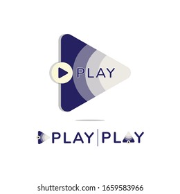 illustration vector graphic of blue play modern minimal logo design vector template perfect for video, website, music, branding, business, company etc
