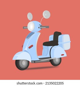 Illustration vector graphic of blue scooter fit for introducing vehicles to children and others