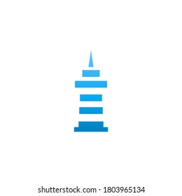 Gráfico vectorial de ilustración del logotipo de la Torre Azul. Perfecto para la empresa inmobiliaria