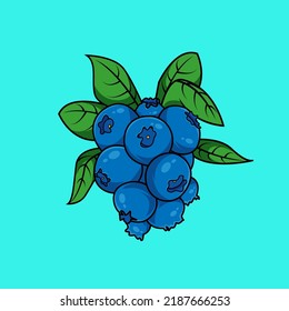 Illustration vector graphic of blueberries, suitable for kitchen room illustration, children's drawing book, advertisement,etc