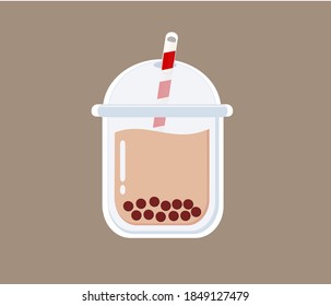 Ilustración vectorial gráfica del té boba mostrando su boba. Perfecto para el té boba, el producto de bebida, etc.