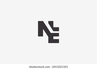 Gráfico vectorial de ilustración del logotipo de letra en negrita NE
