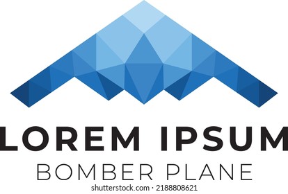 Illustration vector graphic Bomber Plane Polygon Style, good for logo, flyer, magazine, T-Shirt, website, etc. (Editable Version)