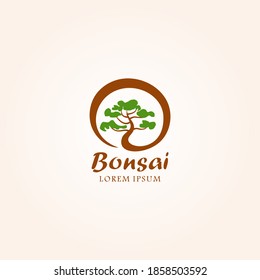 Illustration, Vektorgrafik des Bonsai-Logos. Design-Inspiration. Für Ihr Unternehmen, Ihre Community etc. geeignet