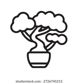 Illustration Vektorgrafik von Bonsai Baum Icon Design