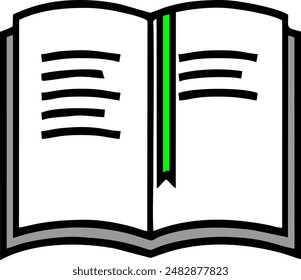 illustration vector graphic of book icon, for journal, list, educational purpose