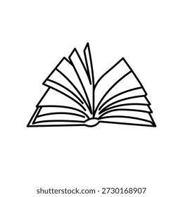 Ilustración Vector gráfico de icono de libro. Apto para el aprendizaje, educación, literatura, estudio, librería, etc.