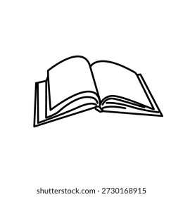 Ilustración Vector gráfico de icono de libro. Apto para el aprendizaje, educación, literatura, estudio, librería, etc.