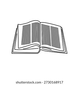 Ilustración Vector gráfico de icono de libro. Apto para el aprendizaje, educación, literatura, estudio, librería, etc.