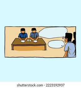 Illustration vector graphic "BOOKS OR COMICS LAYOUT DESIGN 2" you can use it to make books or comics and text balloons are available for adding text