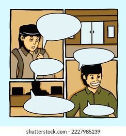 Illustration vector graphic "BOOKS OR COMICS LAYOUT DESIGN 19" you can use it to make books or comics and text balloons are available for adding text