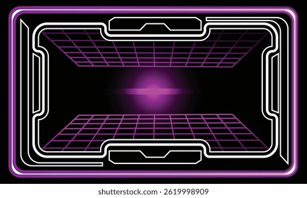 Illustration Vector Graphic Of Border Futuristic dimensional portal good for border text and background