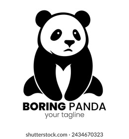 Illustration vector graphic of boring panda in white background. Perfect for company branding. Designed by Dekreatif.