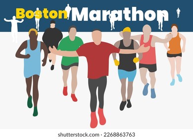 Illustration vector graphic of boston marathon. Good for poster