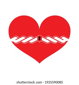 Illustration vector graphic of a bounded heart