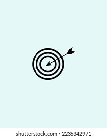 Illustration vector graphic of bow arrow and target circle icon. Great for use as promotional purposes and others, both digitally and in print.