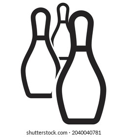 Illustration vector graphic bowling pins in minimalist style