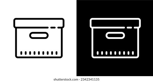 Illustration Vector Graphic of Box  Icon. Black White Icon. Vector. Black Icon.