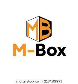 Gráfico vectorial de ilustración del logotipo de caja con M inicial