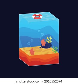 Illustration vector graphic of Box sea, suitable for decoration, background, etc. 