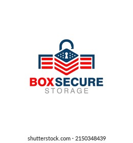 Illustration vector graphic of box secure storage company logo design template