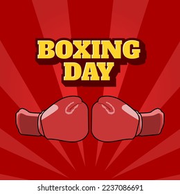 Ilustración vectorial gráfica de la venta del día de boxeo con guante de boxeo. Día de boxing de oferta especial