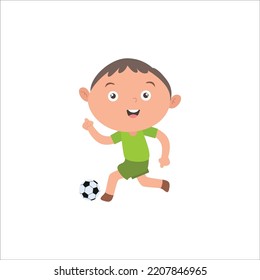 	
illustration vector graphic boy activity playing soccer. isolated on white background