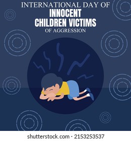 illustration vector graphic of a boy cries and falls on the floor, perfect for international day innocent children victims of aggression, celebrate, greeting card, etc.