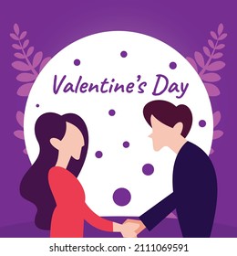 illustration vector graphic of a boy is getting to know a girl, perfect for religion, holiday, culture, greeting card, valentine, etc.