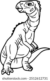 ilustração gráfico vetorial de dinossauro Brachiosaurus é um grande dinossauro herbívoro do período Jurássico tardio, imagem silhueta preto e branco é bom para a educação ou mídia de aprendizagem