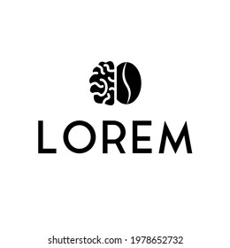 Ilustración Gráfica vectorial del cerebro y del logotipo del frijol