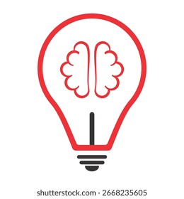 Ilustración Vector gráfico del logotipo de la bombilla cerebral