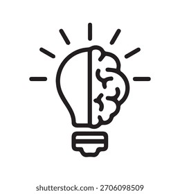 Illustration Vektorgrafik von Brain Lightbulb Idee