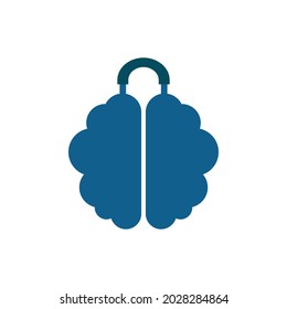 Ilustración Gráfica vectorial del logotipo de maleta cerebral. Perfecto para la compañía tecnológica