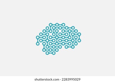 Ilustración vectorial gráfica de la tecnología cerebral, ciencia geométrica. Bueno para el logotipo