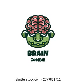 Illustration, Vektorgrafik von Brain Zombie, gut für Logo-Design
