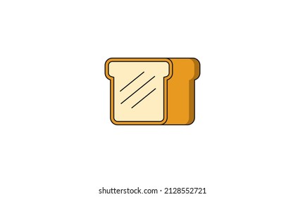 ilustración vectorial de pan con línea. caricatura plana