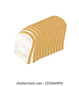 Illustration vector graphic of Bread. Bread minimalist style isolated on an orange background. The illustration is suitable for web landing pages, banners, flyers, stickers, cards, etc.
