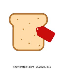 Illustration Vector Graphic of Bread Price Tag Logo. Perfect to use for Technology Company