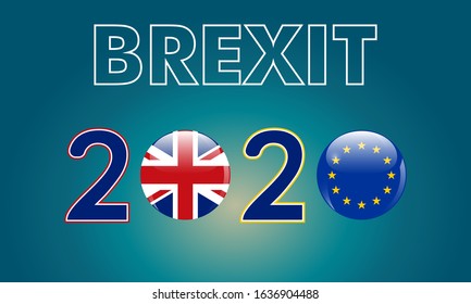 Illustration vector graphic of Brexit concept Great Britain leaving European Union. EU referendum. Symbols of the flags of England and the European Union. Vector illustration EPS10.