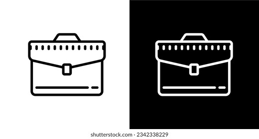 Illustration Vector Graphic of Briefcase  Icon. Black White Icon. Vector. Black Icon.