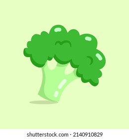 Gráfico vectorial de ilustración de brócoli. Estilo brócoli plano aislado en un fondo verde. La ilustración es adecuada para banners de páginas web de aterrizaje, volantes, pegatinas, tarjetas, etc.