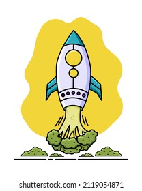 Illustration vector graphic of Brocoli Rocket