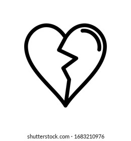 Ilustración vectorial gráfico de icono del corazón roto