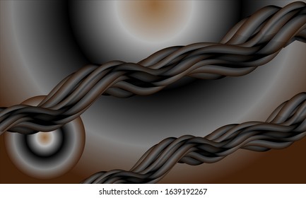 illustration vector graphic of brown abstract background with wavy arches and spheres