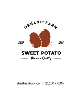 ILLUSTRATION VECTOR GRAPHIC OF brown sweet potato vegetable from organic farm GOOD FOR potato vintage logo retail shop grocery market