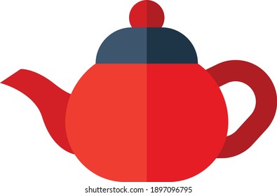 illustration vector graphic of brown teapot