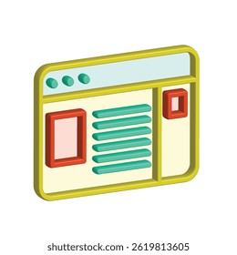 Gráfico Vetor de Ilustração do ícone do navegador. Apto para internet, app, software, aplicativo etc.