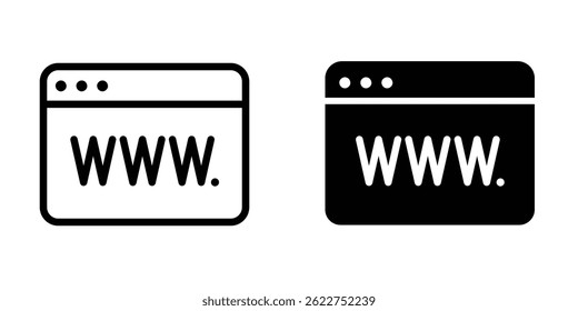 Gráfico Vetor de Ilustração do ícone do navegador. Apto para internet, app, software, aplicativo etc.